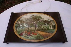 Warming Tray Jasco Autumn Currier & Ives Electric 17" Portable Server Vintage - Picture 1 of 6