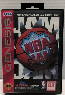 NBA Jam (Sega Genesis, 1994) pestaña colgante - con manual y tarjeta de registro PROBADO/FUNCIONA Foto 1 de 4