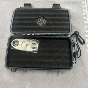 Flauno Reise Zigarren Humidor Etui - mit Luftbefeuchterscheibe & neuem Cutter - Bild 1 von 8
