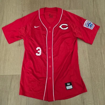 Camiseta de béisbol Nike Cincinnati Reds #3 parche Dri-FIT para hombre Foto 1 de 4