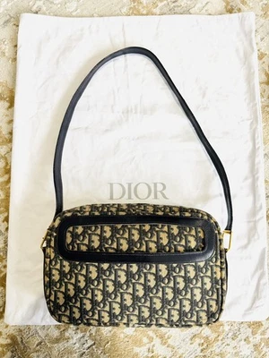 Dior Oblique Shoulder Bag Beige and Blue leather Designer Handbag - Image 1 of 4