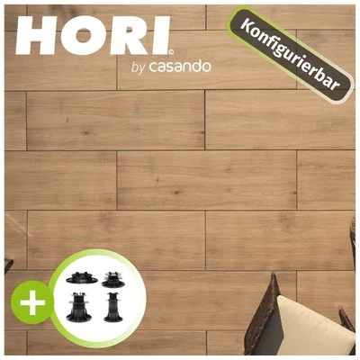 HORI Terrassenplatten Noce Komplettset Terrassenfliesen Feinsteinzeug Platte - Bild 1 von 4