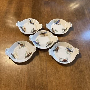 5er SET Louis Lourioux Le Faune Vogelmotiv AU GRATINSCHALEN - Bild 1 von 5