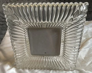 Vintage Clear And Frosted Solid Glass Standing Or Wall Picture Frame 5 x 7 Inch - Picture 1 of 5