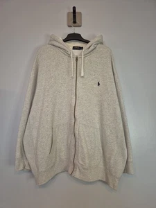 Polo Ralph Lauren Full Zip Hoodie Grey Long Sleeve Waffle Hood Sweatshirt 4XB - Picture 1 of 9