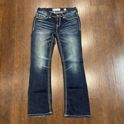 BKE Jeans女式30L(31-32英寸内缝)文化靴剪裁弹力蓝色牛仔布 — 第 1/4 张图片