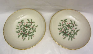 Juego de 2 cuencos especiales de acebo y bayas LENOX DE COLECCIÓN 5 1/2" a través - Imagen 1 de 6