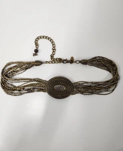 Vintage Chico's Mixed Metal Beaded Multi Chain Wide Waist Belt, One Size. Boho - Bild 1 von 7