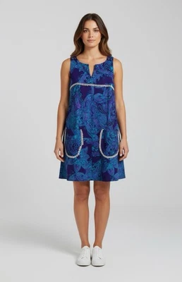 Vestido psicodélico vintage años 60 con bolsillos hecho a mano pequeño Foto 1 de 4