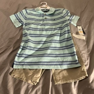 Nautica Boys 2Pc  Polo Short Set Size 7  New With Tags - Picture 1 of 10