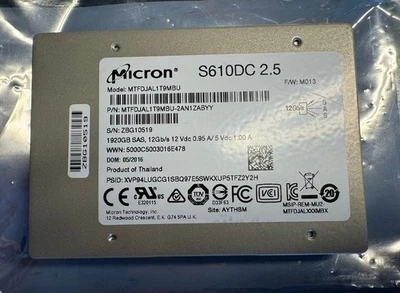 Micron S610DC MTFDJAL1T9MBU 1.92TB SAS 12Gbps 2.5-Inch SSD - Bild 1 von 2