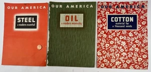 3-1950 Coca-Cola Social Studies Books for Elementary Schools Oil Steel Cotton - Picture 1 of 20