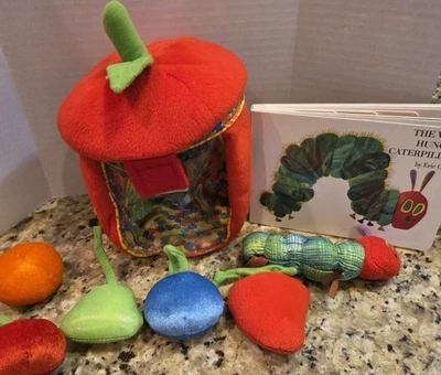 The Very Hungry Caterpillar Apple Juego Juguete de Peluche Bebé Niño Pequeño con Libro de Tablero Foto 1 de 4