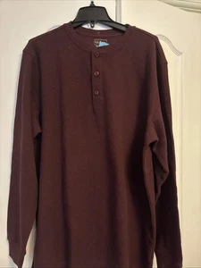 L.L. Bean Herren Henley - 100% Baumwolle Burgunderrot Weinrot Baumwollhemd 502869 XL Tall - Bild 1 von 4