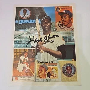 Vintage Hank Aaron Signed 8x10 Color Photo Black Ink Autograph - Picture 1 of 15