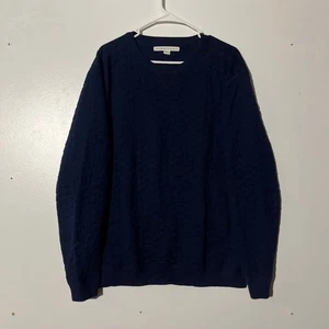 Holderness & Bourne Men's Navy Quilted Crewneck Sweater Size XL Tailored Fit - Picture 1 of 7