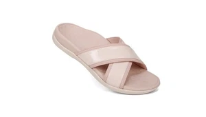 Vionic Merced Women's Cross Strap Slide Orthotic Sandals Peony Pink - 9 Medium - Picture 1 of 7