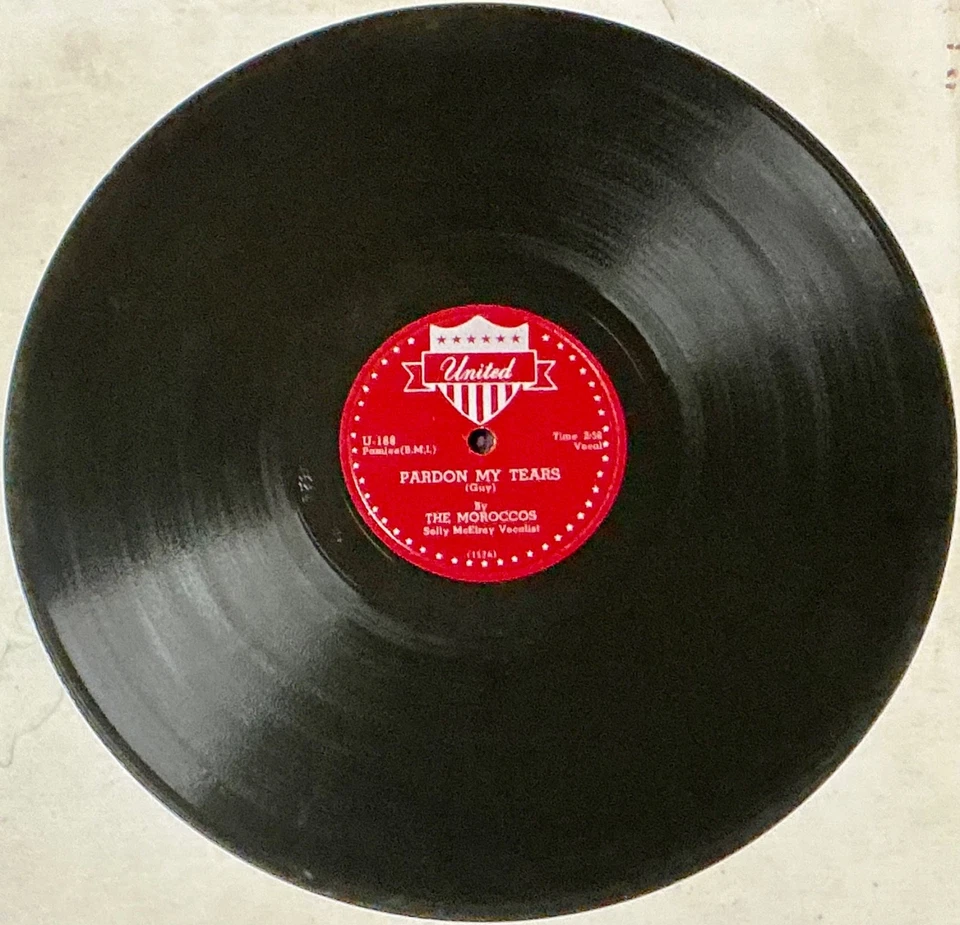 The Moroccos 1955 DOO WOP 78 Pardon My Tears / Chicken UNITED 188 VG+++/M- HEAR - Image 1 of 2