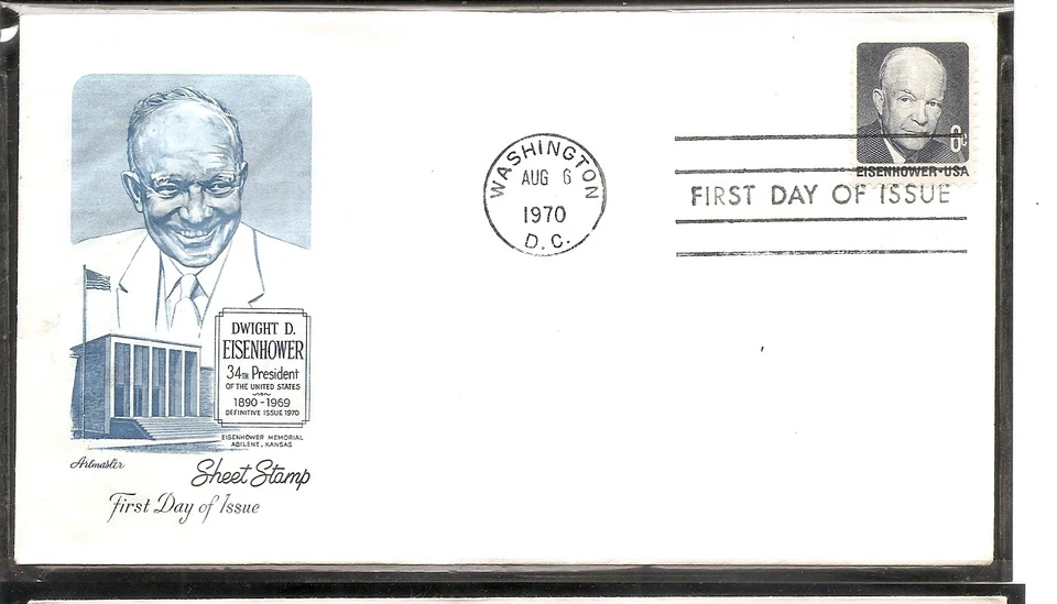 US Scott # 1393 Eisenhower . Artmaster Cachet. - Image 1 of 1