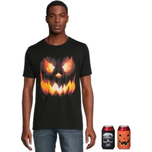 Men's Halloween Size XL (46-48) Graphic Tee Shirt and Drink Can Cooler Gift Set - Picture 1 of 6