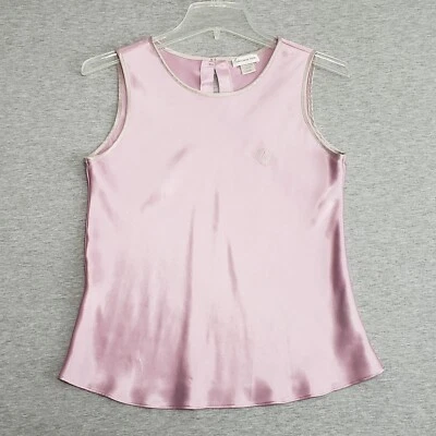 Jones New York Pajama Shell Tank Top Women's Large 100% Polyester Satin Pullover - Image 1 of 4
