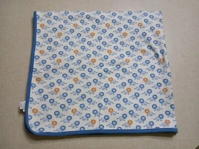 Janie And Jack Manta Bebé Algodón Reversible Blanco Azul Leones Acogedora Foto 1 de 4