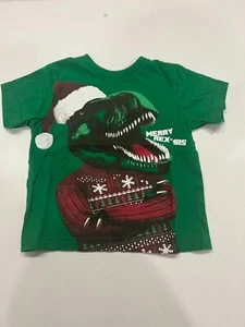 Boys Short Sleeve TShirt - T-Rex Christmas - Picture 1 of 1