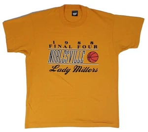 Vintage NOBLESVILLE HIGH SCHOOL (Indiana) Lady Millers 1988 Final Four Shirt XL - Picture 1 of 8