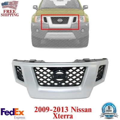 Grille Assembly Painted Silver Shell & Gray Insert For 2009-2013 Nissan Xterra - Image 1 of 4