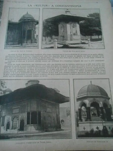 1915 WW La Kultur à Constantinople Fontaine des bains des eaux Old Print - Picture 1 of 1