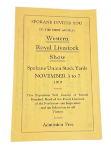 1919 1st Annual Western Royal Livestock Show Spokane WA Advance Program JQE1 - Picture 1 of 3