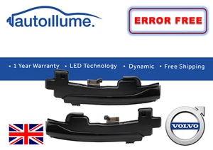For Volvo S60 S80 V40 V60 V70 Dynamic Sweeping LED Indicators Smoked Error Free - Picture 1 of 4