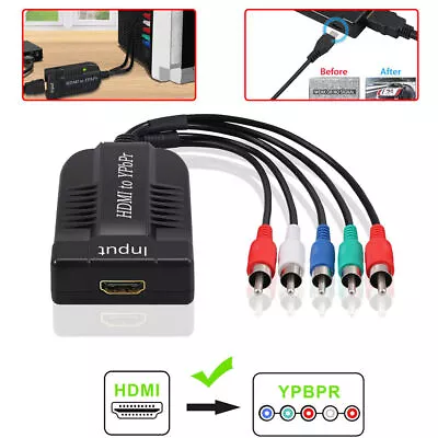 HDMI to 1080P Component Video YPbPr 5RCA RGB Converter Adapter R/L Audio Cable - Image 1 of 4