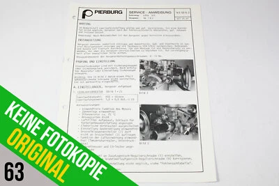 Pierburg Solex 1B2 Carburettor BMW 315 / Manual for Adjustment / Testing - Image 1 of 3
