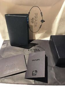 PRADA Portacarte di credito materiale SAFFIANO originale blue