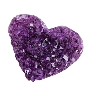 Racimo de cristal de cuarzo amatista corazón natural geoda curación piedras preciosas colecciones - Imagen 1 de 11