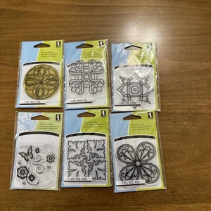 Juego de mini estampillas transparentes Inkadinkado, estampillas de azulejos artísticos decorativos, estampillas de goma adhesivas - Imagen 1 de 24