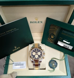BRAND NEW 2025 Rolex Daytona Two-Tone Black Diamond Dial Men's Watch 126503 - Picture 1 of 9