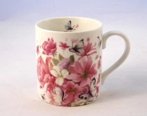 Summer River Collection Coffee Mug or Tea Cup Pink Flowers Butterflies - Picture 1 of 6