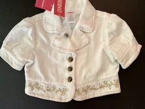 NWT Girls 5 Gymboree “ROYAL GARDEN” Cotton Off-White/Metallic Gold BOLERO JACKET - Picture 1 of 2