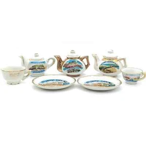 Mini teteras vintage de Atlantic City Nueva Jersey NJ tazas platillos recuerdo porcelana - Imagen 1 de 12