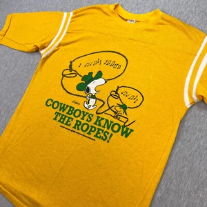 Vintage Peanuts Snoopy Ringer T Shirt Medium gelb Artex Etikett 3/4 Arm 60er 70er - Bild 1 von 10
