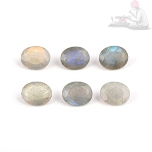 Labradorite 8x10mm Faceted Oval Cut Sem-precious Gemstone Lot 6 PCS - 13.38CTS - Picture 1 of 6