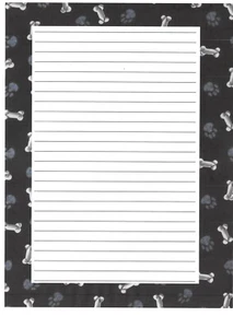 20 Sheets 5 Envelopes A5 Letter Writing Set: Dogs paw prints and bones - Picture 1 of 1