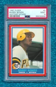 1987 FLEER HOTTEST STARS #5 BARRY BONDS PSA 9 MINT ROOKIE RC PIRATES GIANTS - Foto 1 di 1