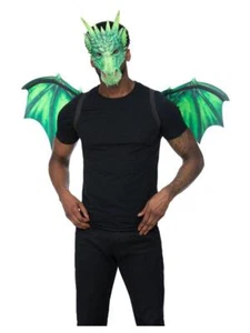 Kit de disfraz de máscara y alas de dragón adulto unisex - Imagen 1 de 4