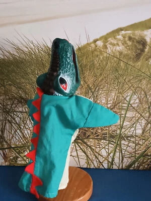 Handpuppe Krokodil mit Gummikopf ca. 25 cm groß - Bild 1 von 3