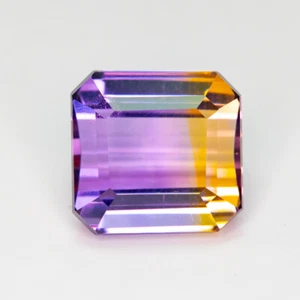 6.13 Ct Charming Octagan 10.6 x 10.3 MM 100% Natural Bi Color Bolivia Ametrine - Picture 1 of 5