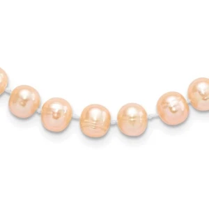 Sterling Silver Rhodium-plated 7-8mm Pink FWC Pearl 18" Necklace - Picture 1 of 4