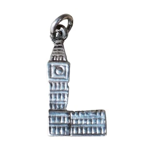 Sterling Silver Charm Big Ben Clock London England Time Britain Royal King Gift - Picture 1 of 2